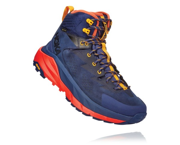 Hoka One One Kaha GORE-TEX Mens UK - Blue / Red Hiking Boots - ACDLT2739